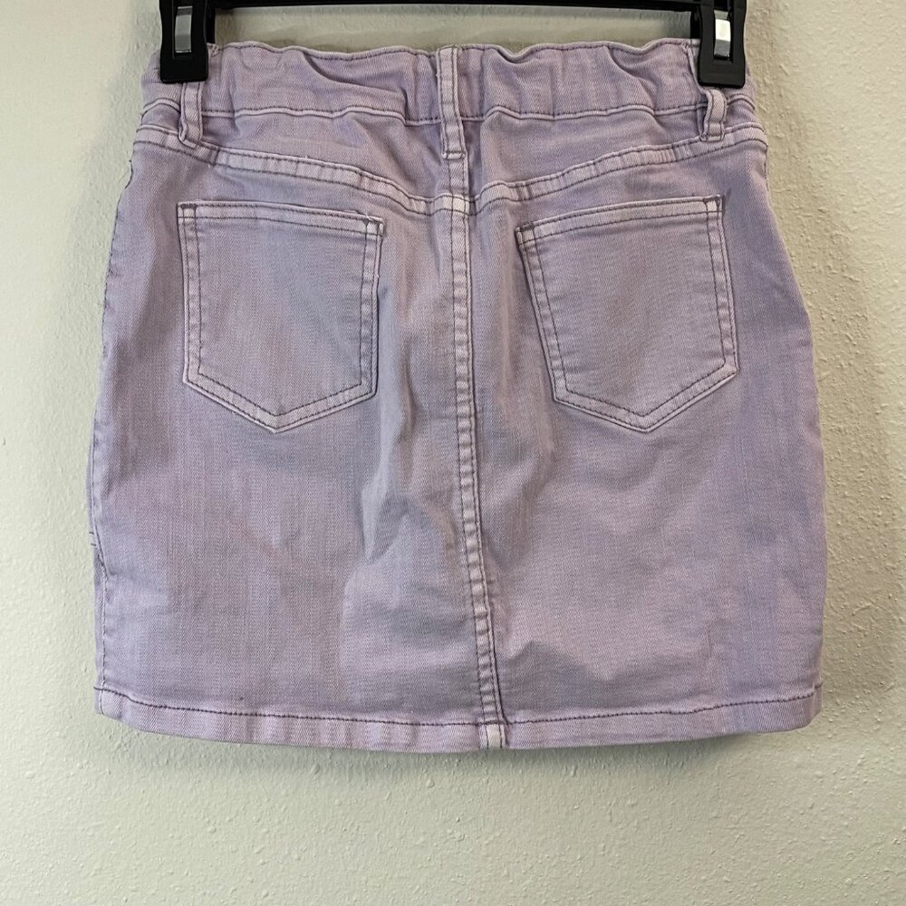 art class Lilac Denim Mini Skirt With Front Zipper Closure & Pockets - Picture 5 of 9
